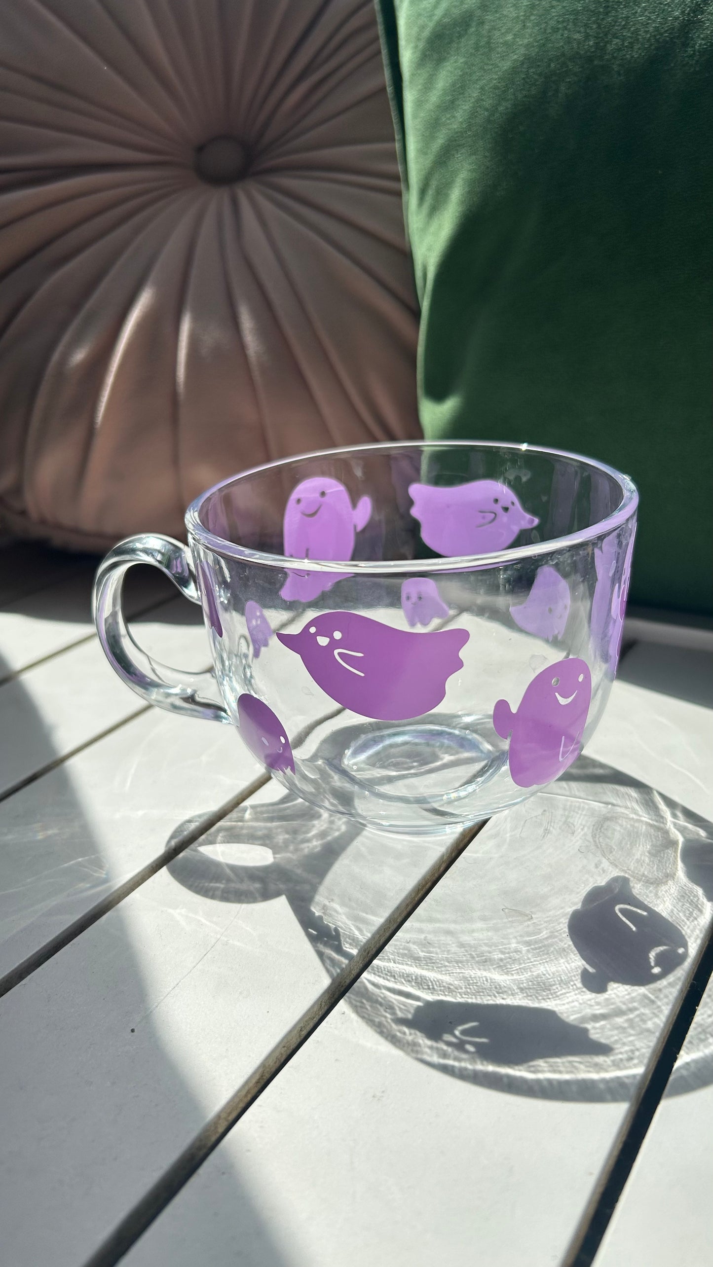 Purple Ghost Glass Mug