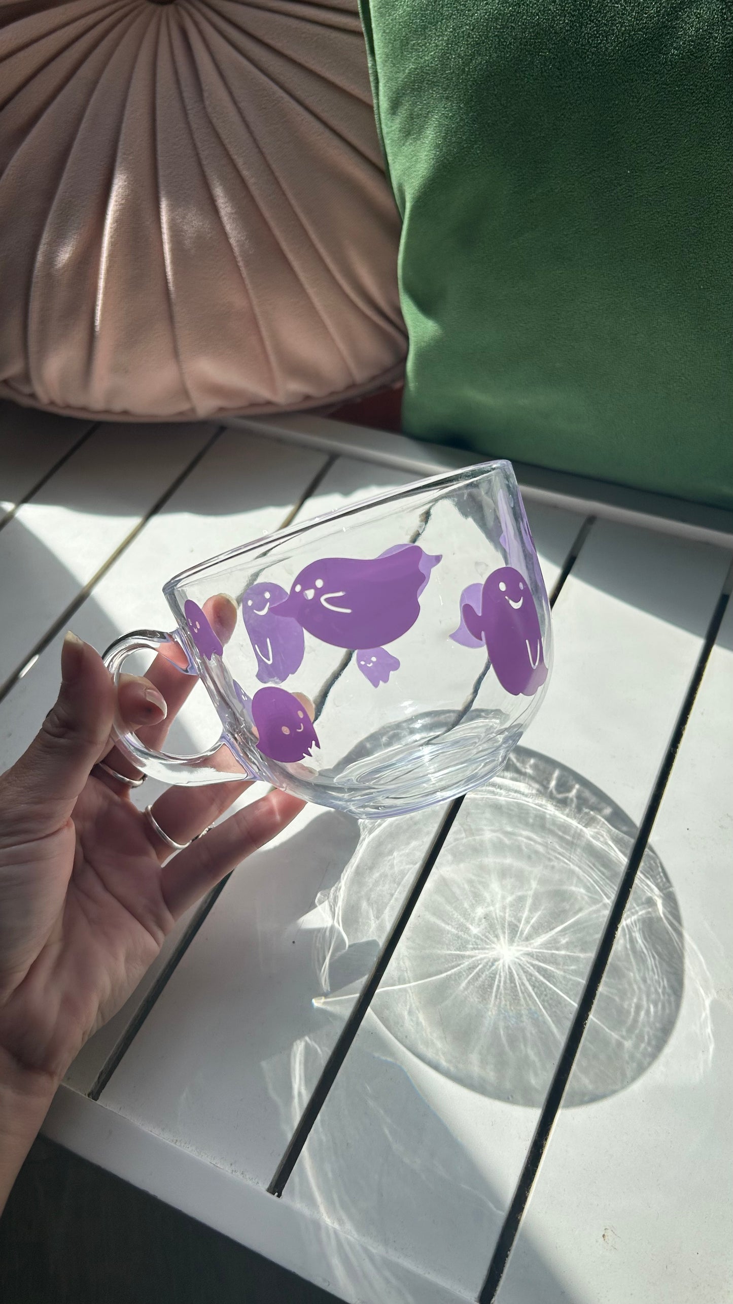 Purple Ghost Glass Mug