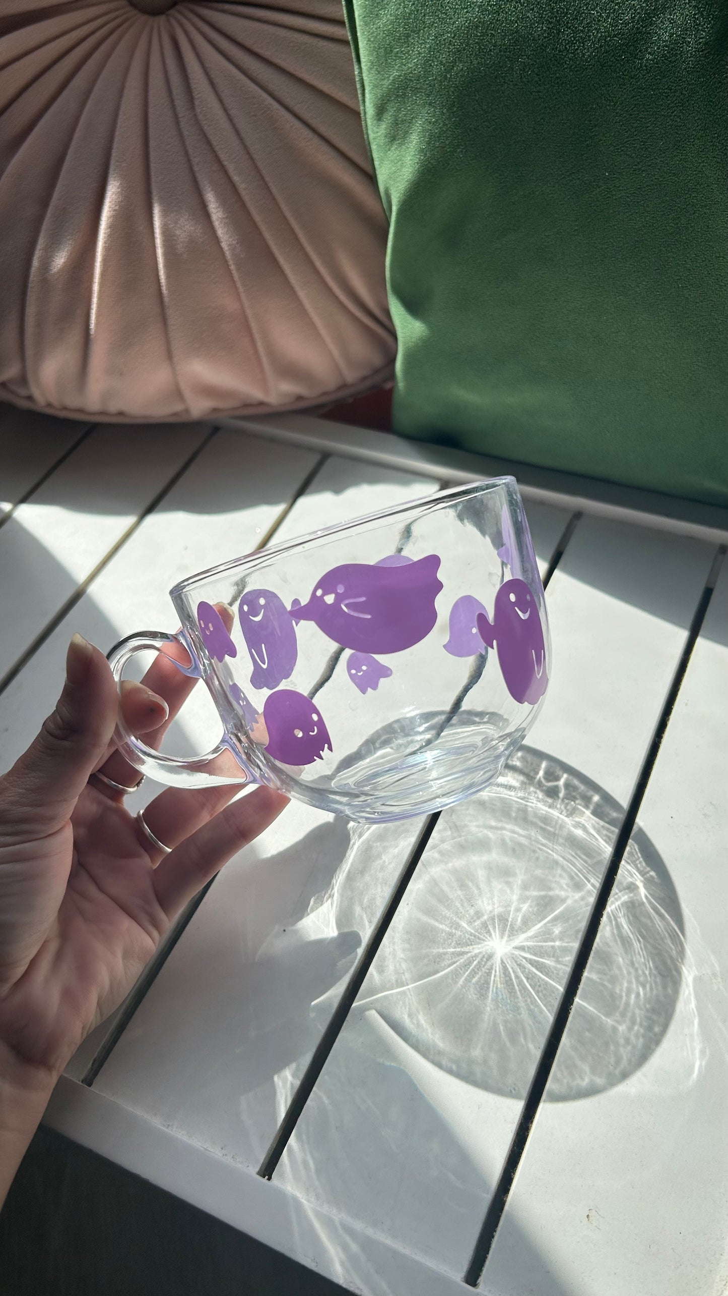 Purple Ghost Glass Mug