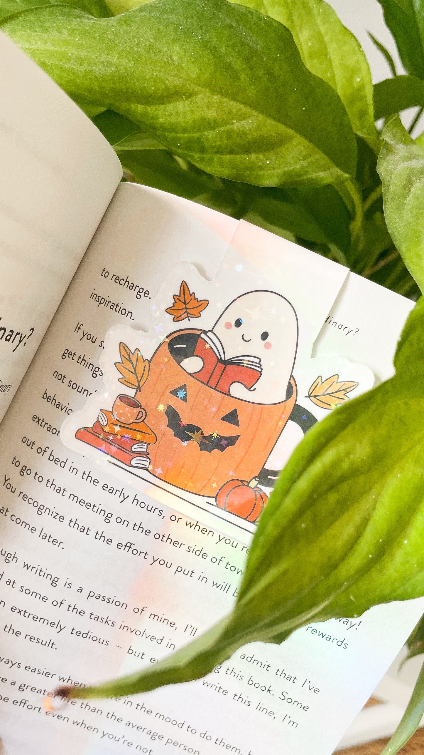 Ghost in Pumpkin Magnetic Bookmark