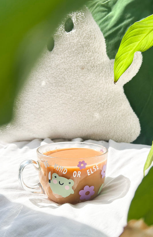 Be Kind or Else Frog Glass Mug