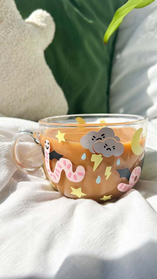Worm Bat Glass Mug