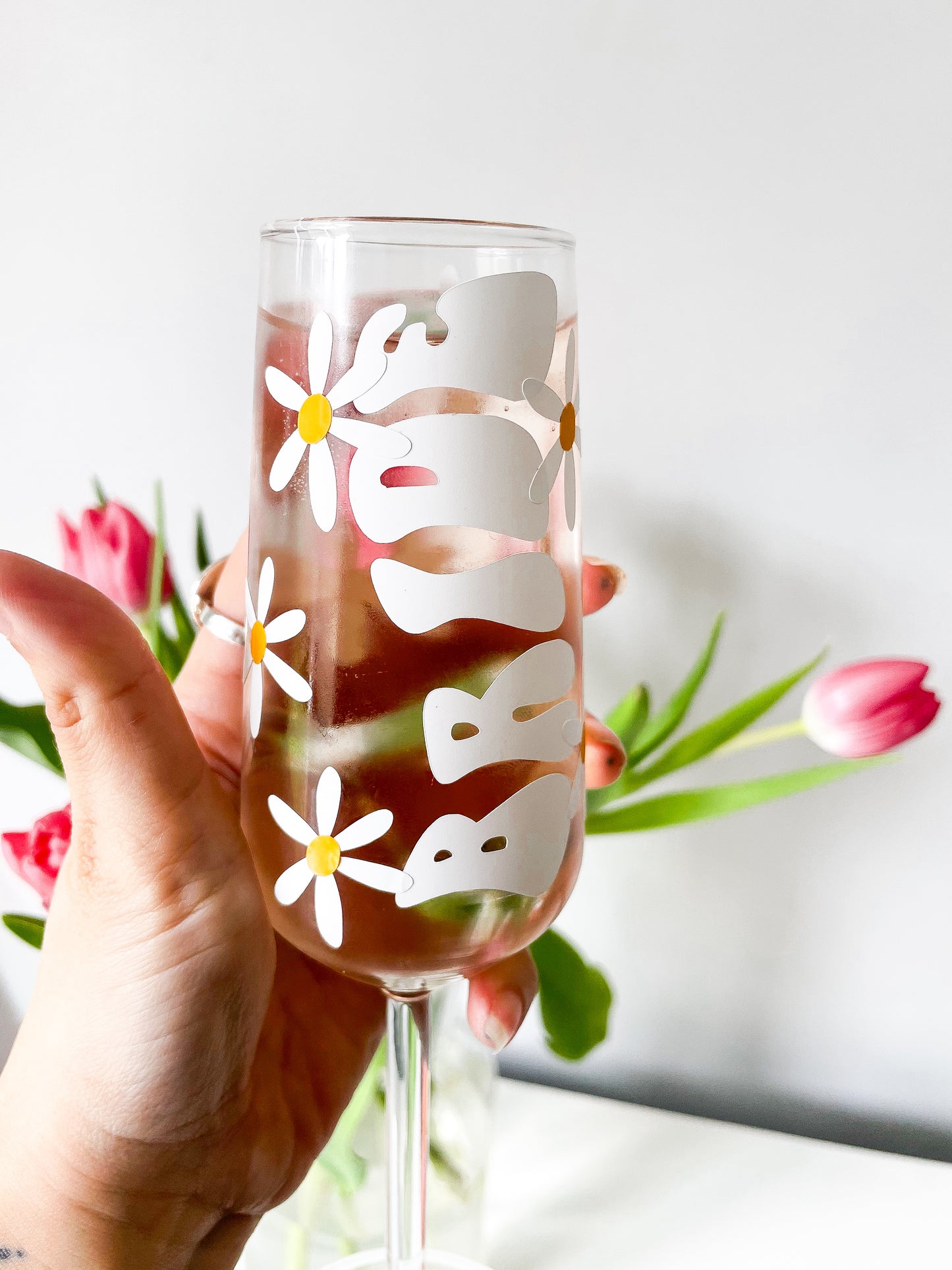 Personalised Daisy Prosecco Glass