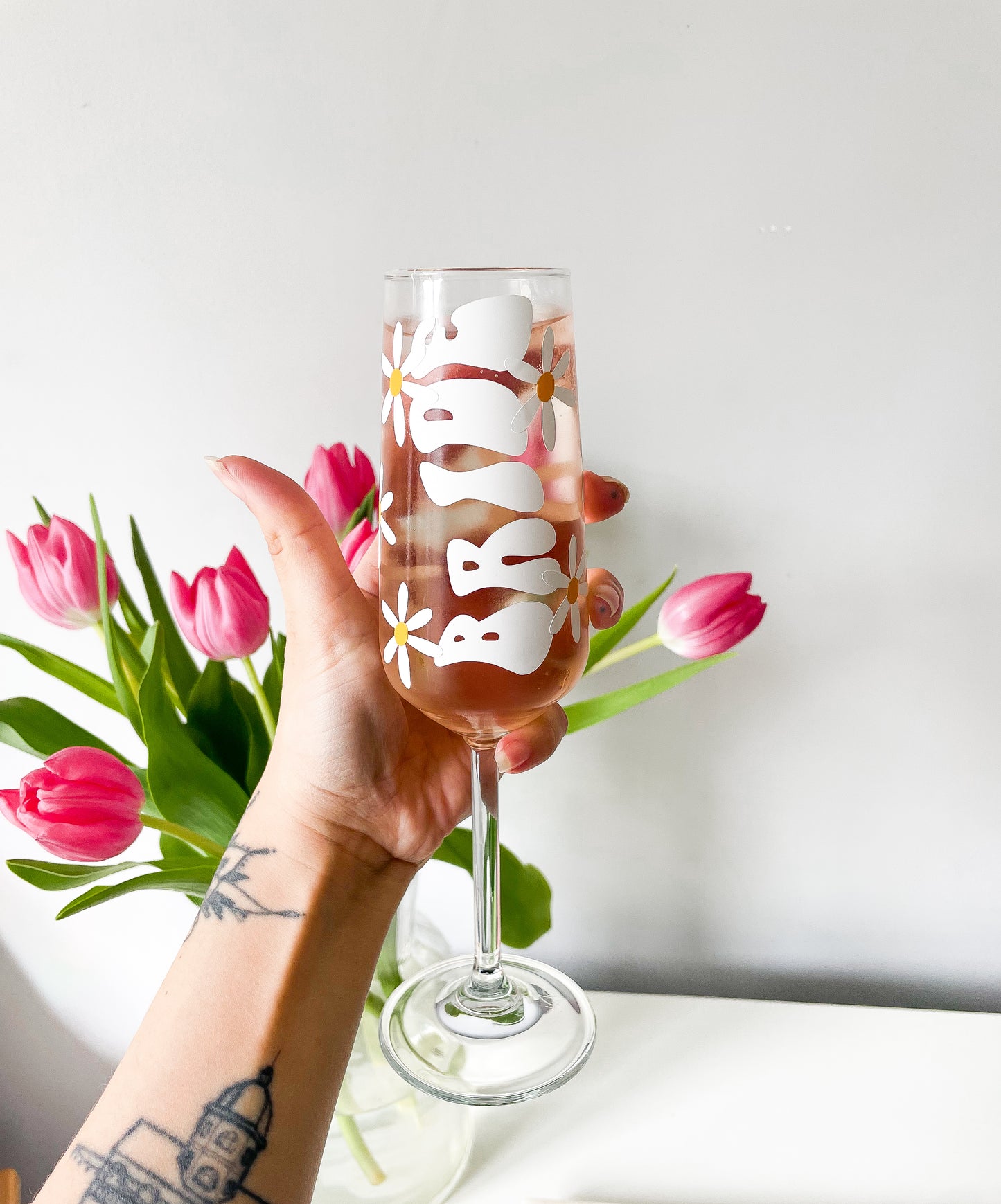 Personalised Daisy Prosecco Glass