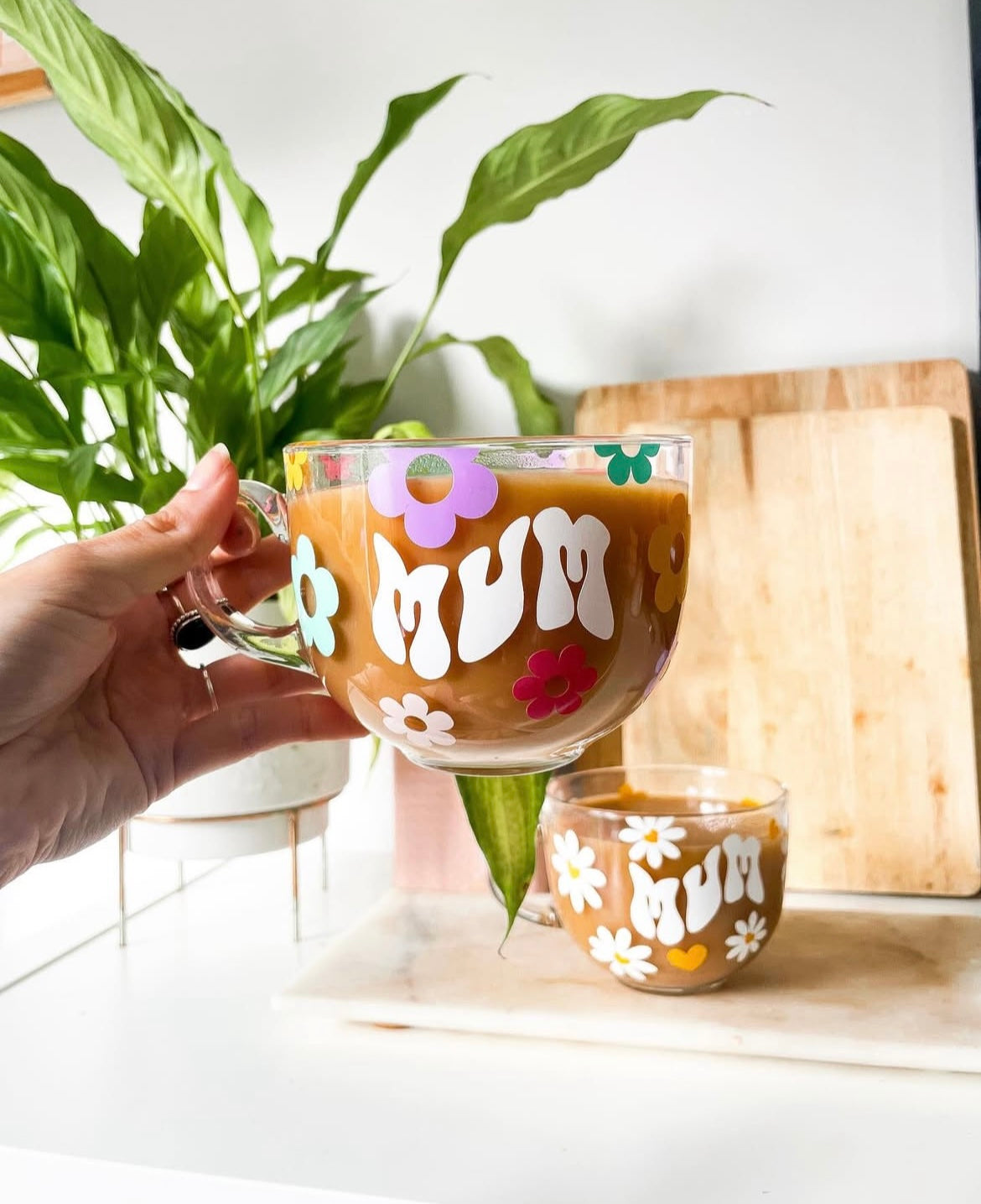 Rainbow Retro Flower Mum Mug