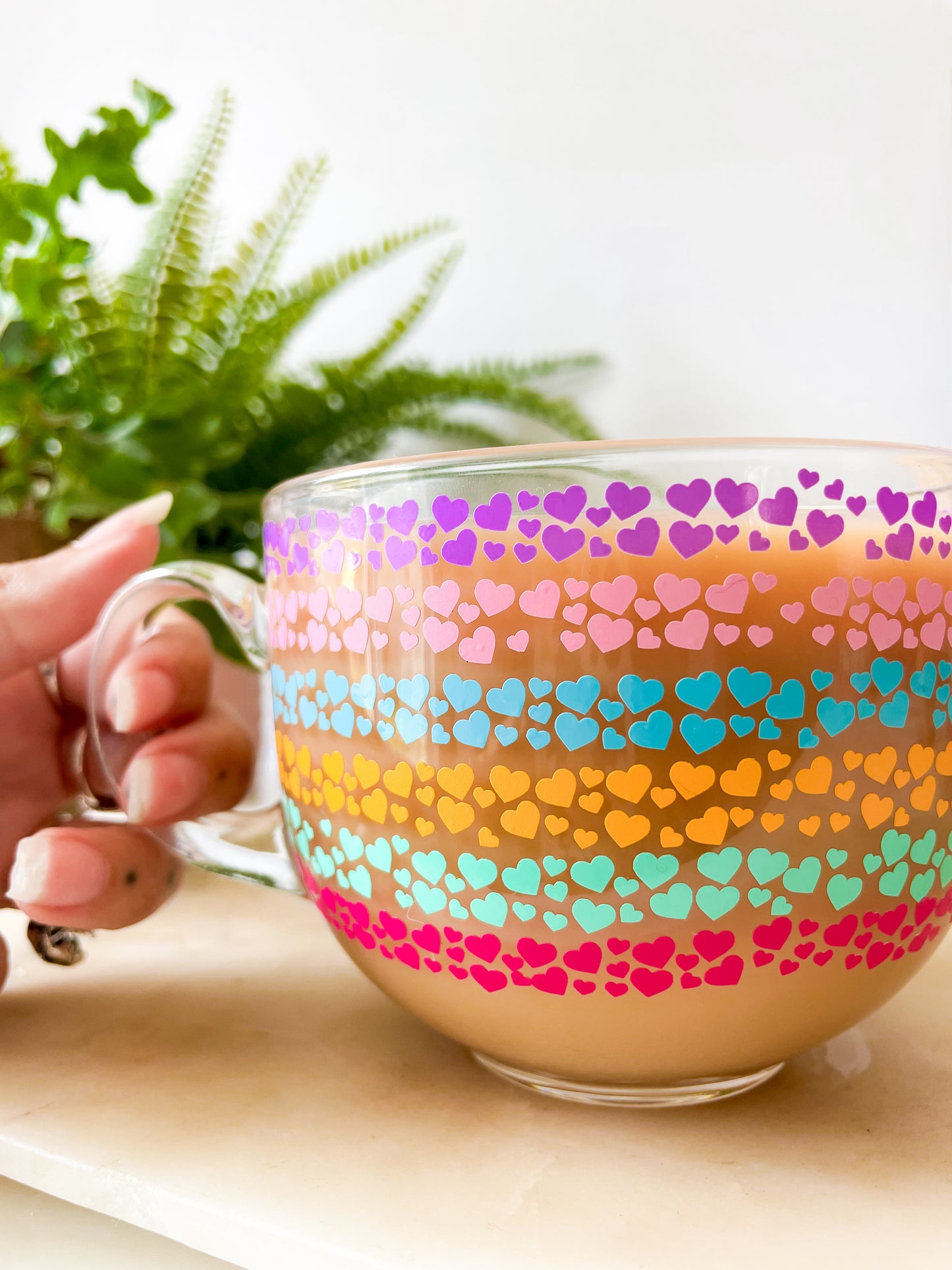 Rainbow Hearts Pride Mug Design