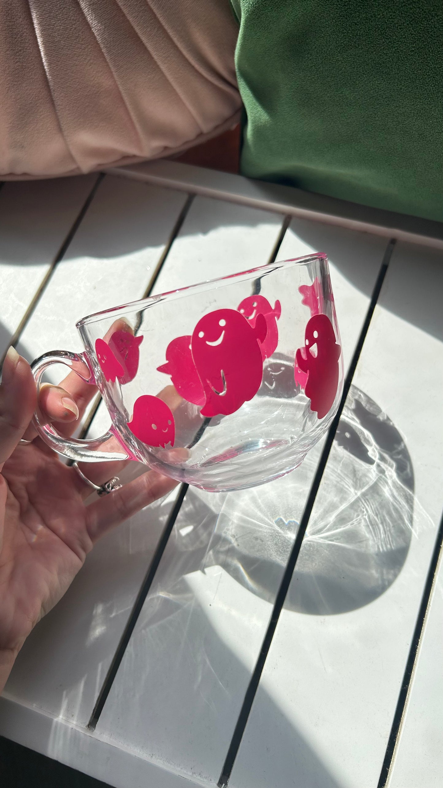 Pink Ghost Glass Mug