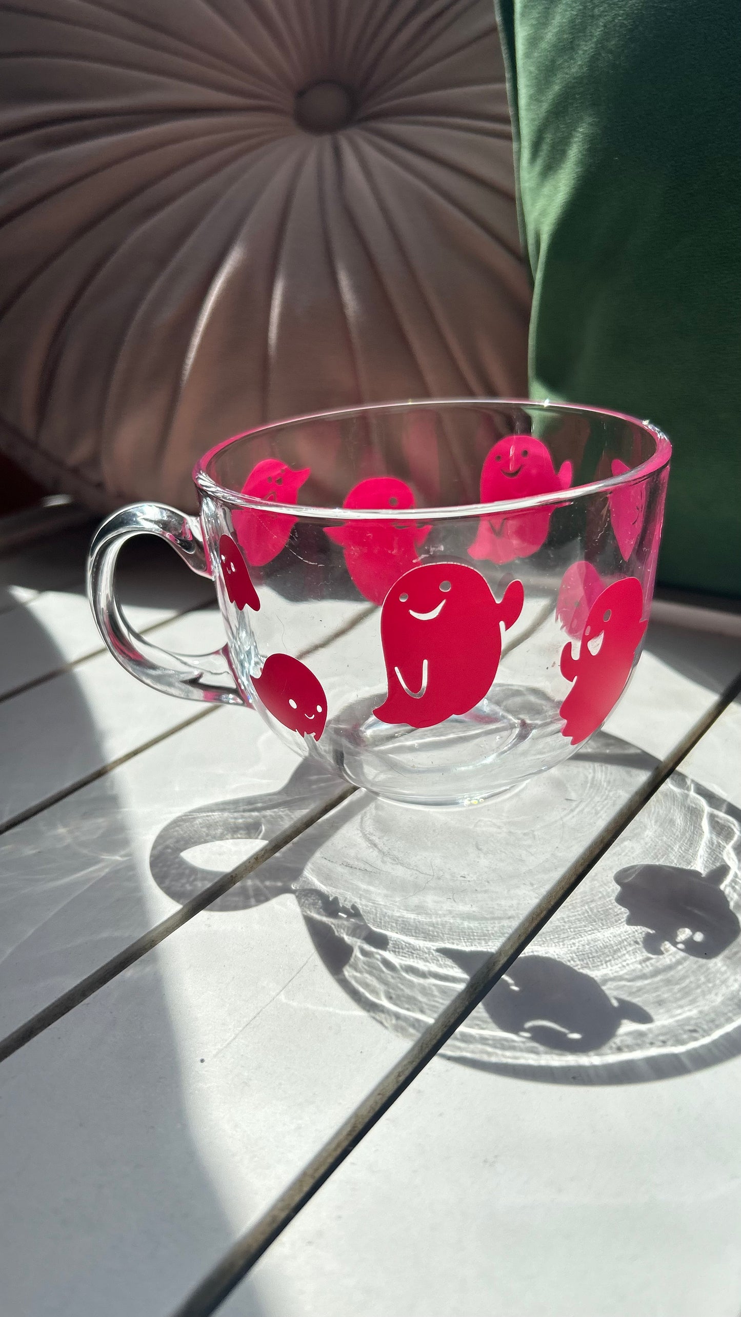 Pink Ghost Glass Mug