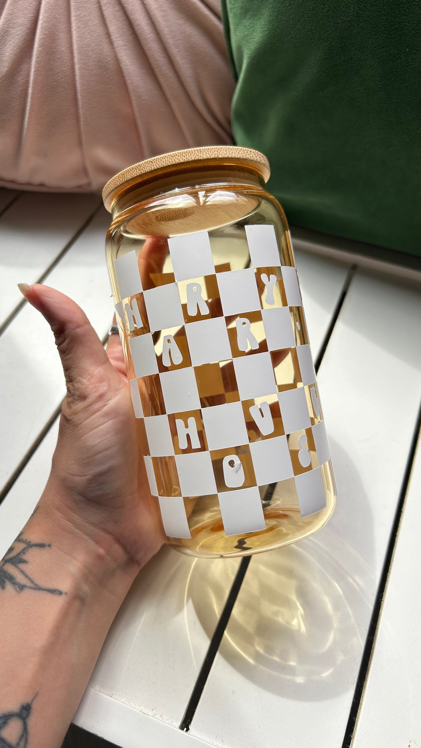 Yellow Harry Styles Glass Can