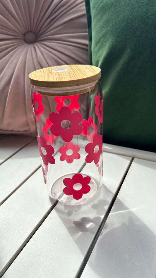 Dark Pink Glass Can