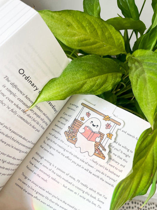 Bookish Ghost On Swing Magnetic Bookmark