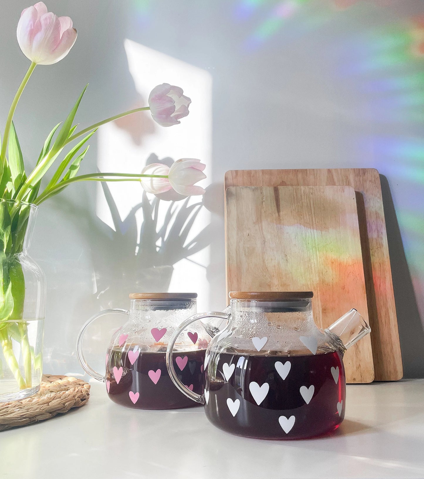 Heart Glass Tea Pot