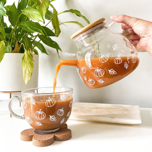 Pumpkin Glass Tea Pot