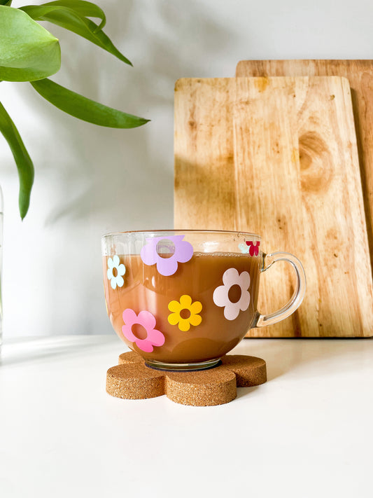 Multicoloured Retro Flower Mug