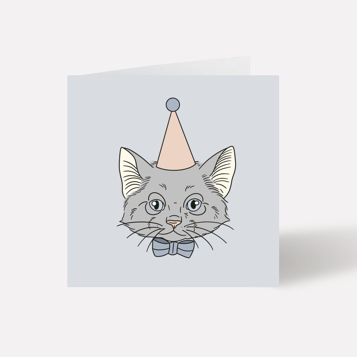 Grey Cat Birthday Card