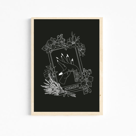 Gemini Zodiac Tarot Card Print