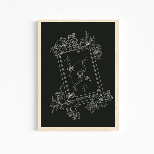 Sagittarius Zodiac Tarot Card Print